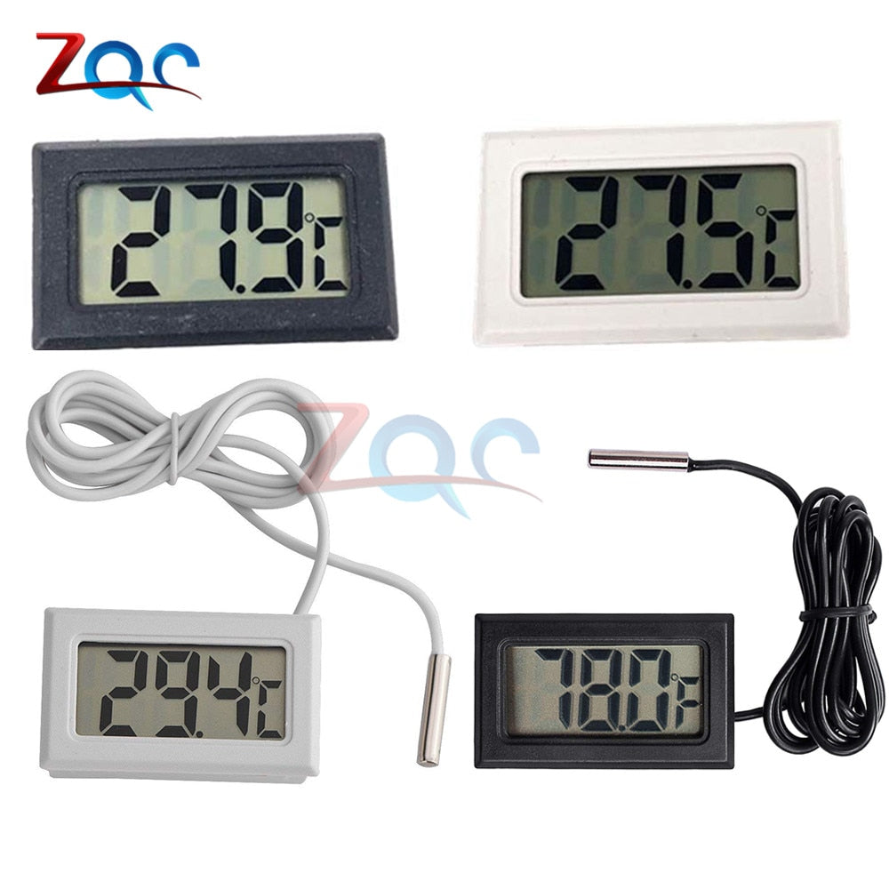 Mini LCD Digital Thermometer for Freezer Temperature -50~110 degree Refrigerator Fridge Thermometer indoor outdoor Probe 1M 2M