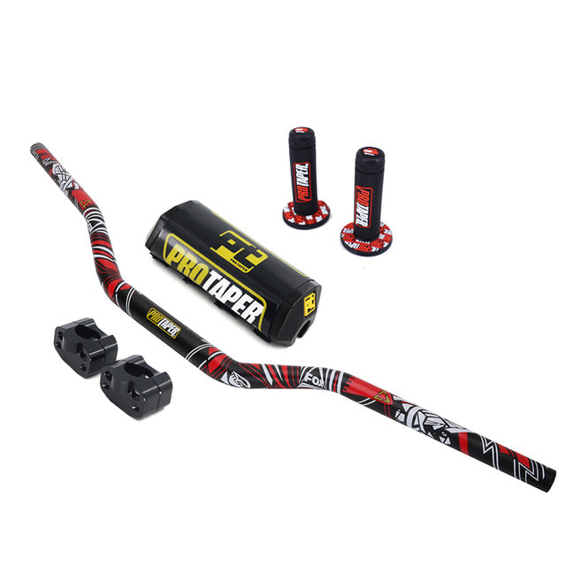 11/8'' Handle Bar 28mm Pro Taper Handlebar Grips Metal Mulisha Clamps Pad MX Motorcross For YAMAHA YZ125 YZF WR WRF TTR 250 450