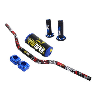 11/8'' Handle Bar 28mm Pro Taper Handlebar Grips Metal Mulisha Clamps Pad MX Motorcross For YAMAHA YZ125 YZF WR WRF TTR 250 450