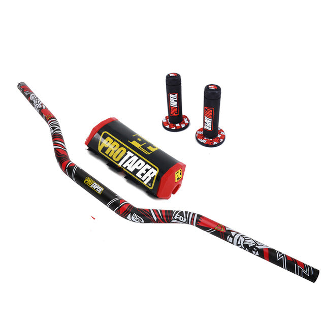 11/8'' Handle Bar 28mm Pro Taper Handlebar Grips Metal Mulisha Clamps Pad MX Motorcross For YAMAHA YZ125 YZF WR WRF TTR 250 450