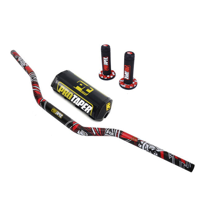 11/8'' Handle Bar 28mm Pro Taper Handlebar Grips Metal Mulisha Clamps Pad MX Motorcross For YAMAHA YZ125 YZF WR WRF TTR 250 450