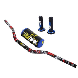 11/8'' Handle Bar 28mm Pro Taper Handlebar Grips Metal Mulisha Clamps Pad MX Motorcross For YAMAHA YZ125 YZF WR WRF TTR 250 450