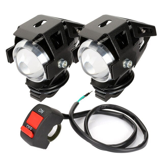 1pair Motorcycle Headlights U5 led moto light DRL Headlamp Motorbike auxiliary Lamp Fog Spotlights Universal D40
