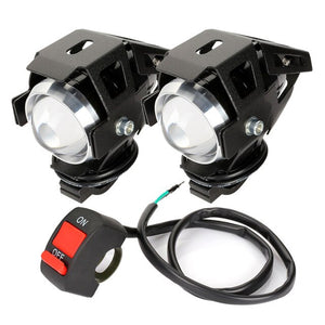 1pair Motorcycle Headlights U5 led moto light DRL Headlamp Motorbike auxiliary Lamp Fog Spotlights Universal D40