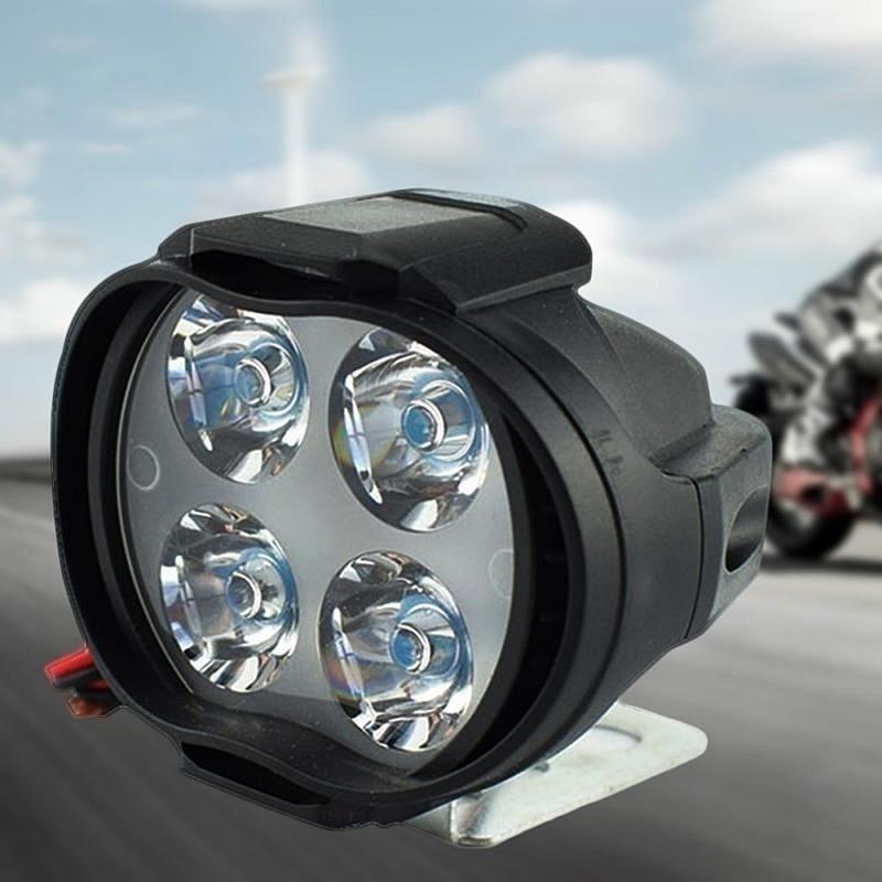 Led Work Light 12W Moto Motorcycles 4 Led Headlight Lamp Scooters Fog Light Working Spotlight 6500K White DC 9-85V Dropshipping
