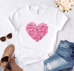 pink heart flower Print Women tshirt Cotton Casual Funny t shirt Gift 90s Lady Yong Girl Drop Ship PKT-894