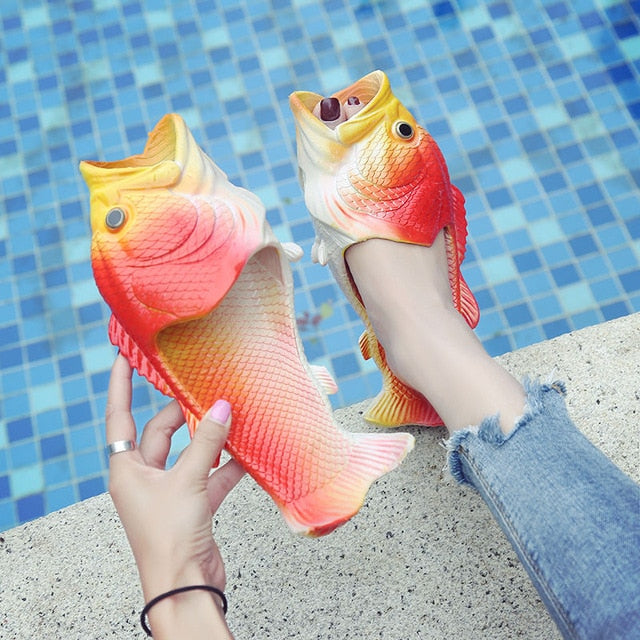 Funny Slippers Man Footwear Family House Shoes Men Large Size 33-47 Summer Beach Slippers Boys Unisex Fish Slippers Men 2020