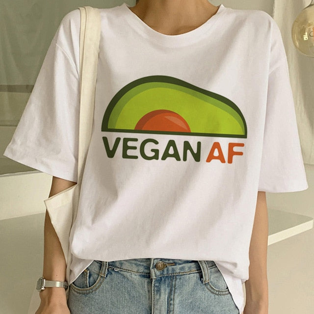 New Avocado Shirt Vegan T Shirt Women Harajuku Kawaii Short Sleeve T-shirt Vogue 90s Korean Style Tshirt Fashion Top Tees Female