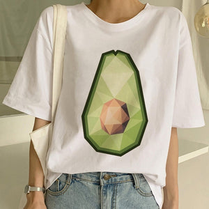 New Avocado Shirt Vegan T Shirt Women Harajuku Kawaii Short Sleeve T-shirt Vogue 90s Korean Style Tshirt Fashion Top Tees Female