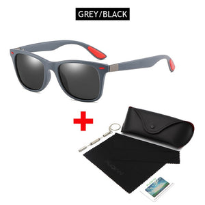FUQIAN Hot Sale Polarized Sunglasses Men Women Classic Square Plastic Driving Sun Glasses Male Fashion Black Shades UV400