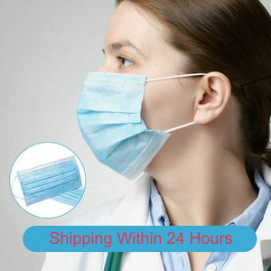100pcs Face Mouth Anti Virus Dust Mask Disposable Protect 3-Ply Anti-COVID-19 Dustproof Earloop Non Woven Mouth Protective Masks