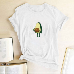 Women Graphic T shirts  Fashion T-shirts 2019 Polyester  Funny Print Avocado frog Tees Short Sleeve Tshirts Girls Gift Tops