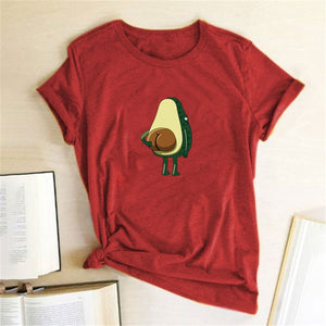 Women Graphic T shirts  Fashion T-shirts 2019 Polyester  Funny Print Avocado frog Tees Short Sleeve Tshirts Girls Gift Tops