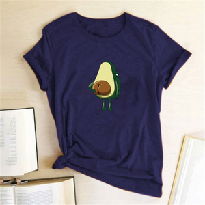 Women Graphic T shirts  Fashion T-shirts 2019 Polyester  Funny Print Avocado frog Tees Short Sleeve Tshirts Girls Gift Tops