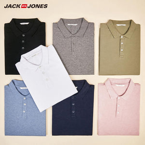 JackJones Men's Basic Solid Color Cotton Turn-down Collar Polo Shirt Menswear 219106516