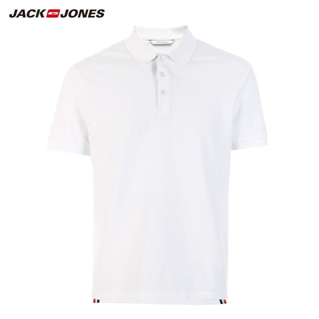 JackJones Men's Basic Solid Color Cotton Turn-down Collar Polo Shirt Menswear 219106516