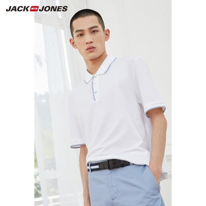 JackJones Men's Basic Solid Color Cotton Turn-down Collar Polo Shirt Menswear 219106516