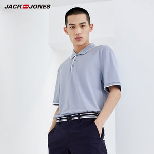 JackJones Men's Basic Solid Color Cotton Turn-down Collar Polo Shirt Menswear 219106516