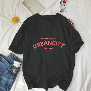 Harajuku Women T-shirts New 2019 Summer Funny Letter Print Hip Hop Loose T-shirt Girls Student Streetwear Casual Lady Tops Tees