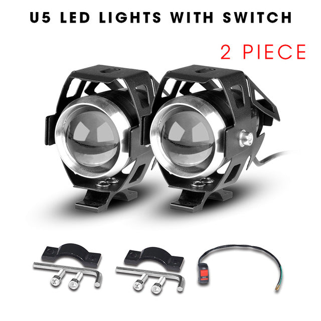 Motorcycle Headlights U5 led moto light DRL Headlamp Motorbike auxiliary Lamp Fog Spotlights Universal  12V For Suzuki