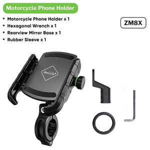 Deelife Motorcycle Mobile Phone Holder Stand Mount for Moto Motorbike Cell Phone GPS Support with Waterproof QC 3.0 USB Charger