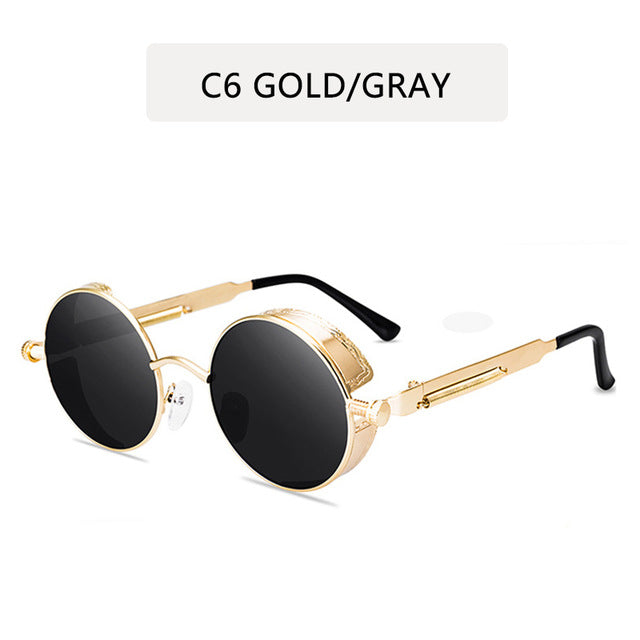 Classic Gothic Steampunk Sunglasses Sun Glasses Men Women Brand Designer  Vintage Round Glasses  Fashion Driving Goggle UV400