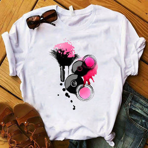 Women T Womens Graphic 3D Finger Nail Paint Color Fashion Cute Printed Top Tshirt Female Tee Shirt Ladies Clothes T-shirt