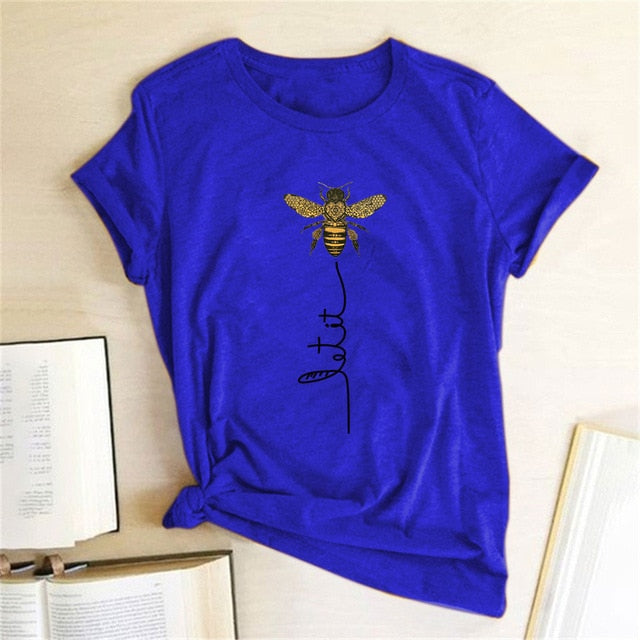 Hillbilly Women Bee Kind T-shirt Aesthetics Graphic Short Sleeve Cotton Polyester T Shirts Female Camisetas Verano Mujer 2019