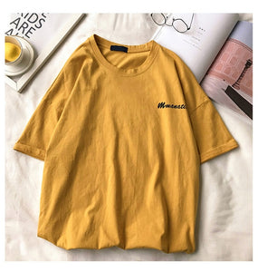 Fashion star embroidery Tee Shirt Femme korean Kawaii T Shirt Women Funny Short Sleeve T-Shirts harajuku white Black Tops Female