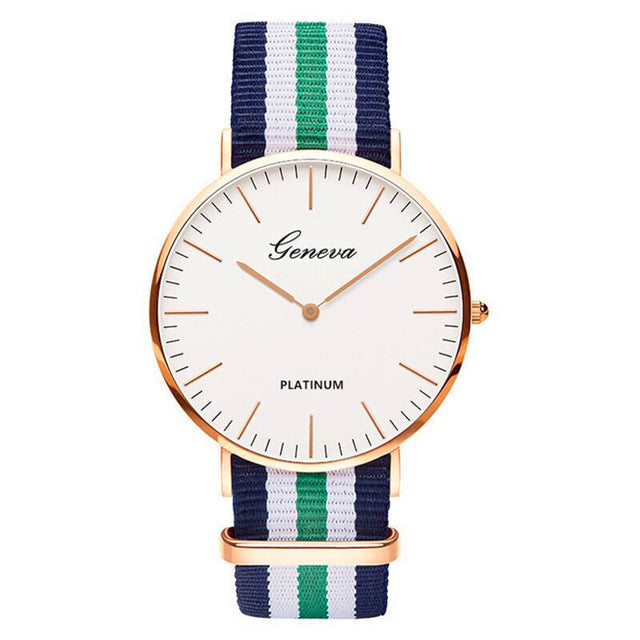 Pulseira de náilon estilo quartzo relógio feminino marca superior relógios moda casual relógio de pulso 2018 venda quente moda senhoras relógios