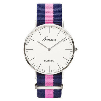 Pulseira de náilon estilo quartzo relógio feminino marca superior relógios moda casual relógio de pulso 2018 venda quente moda senhoras relógios