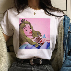 Nutella kawaii impressão t camisa feminina 90s harajuku ullzang moda camiseta gráfico bonito dos desenhos animados camiseta estilo coreano