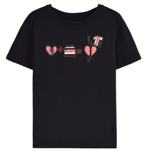Nutella kawaii impressão t camisa feminina 90s harajuku ullzang moda camiseta gráfico bonito dos desenhos animados camiseta estilo coreano