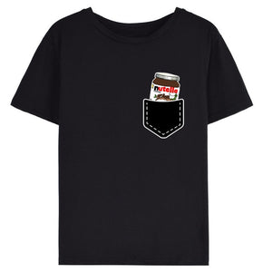 Nutella kawaii impressão t camisa feminina 90s harajuku ullzang moda camiseta gráfico bonito dos desenhos animados camiseta estilo coreano