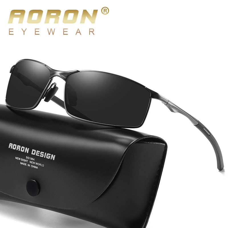 Aoron 2019 hommes lunettes de soleil polarisées pour le sport, lunettes de soleil de conduite en plein air hommes, lunettes de soleil à monture métallique gafas de sol hombre