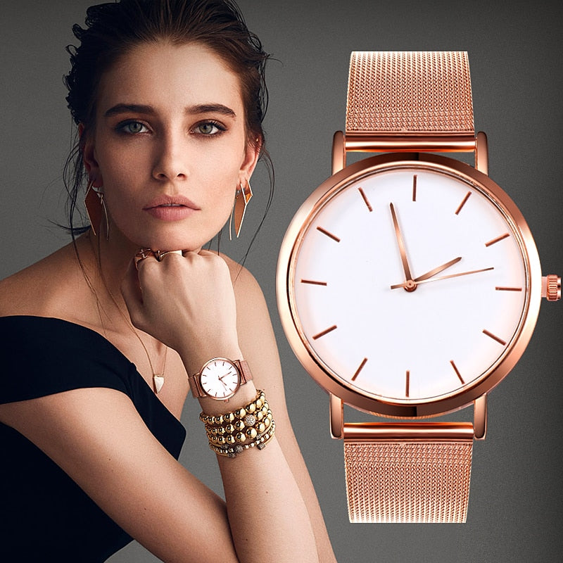 Mode femmes montres Simple romantique or Rose montre femmes montre-bracelet dames montre relogio feminino reloj mujer livraison directe