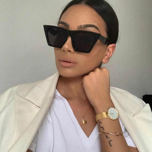 2019 new brand sunglasses Square glasses  Personalized cat eyes Colorful sunglasses trend versatile sunglasses uv400 curtain