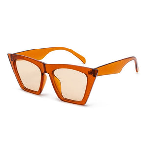2019 new brand sunglasses Square glasses  Personalized cat eyes Colorful sunglasses trend versatile sunglasses uv400 curtain