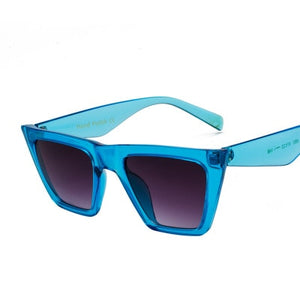 2019 new brand sunglasses Square glasses  Personalized cat eyes Colorful sunglasses trend versatile sunglasses uv400 curtain
