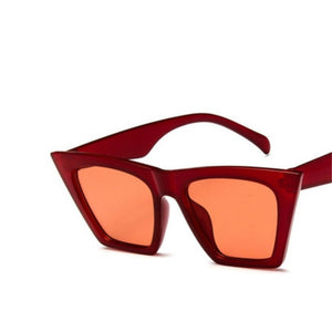 2019 new brand sunglasses Square glasses  Personalized cat eyes Colorful sunglasses trend versatile sunglasses uv400 curtain