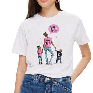 SexeMara Super maman T-shirt femmes mère amour imprimé blanc T-shirt Harajuku maman T-shirt Vogue hauts T-shirt Femme Vogue été