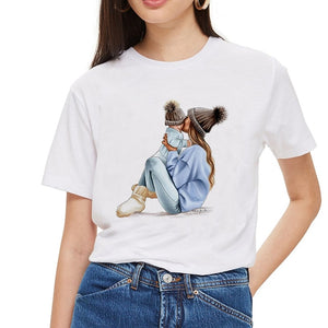 SexeMara Super maman T-shirt femmes mère amour imprimé blanc T-shirt Harajuku maman T-shirt Vogue hauts T-shirt Femme Vogue été