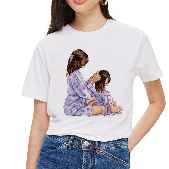 SexeMara Super maman T-shirt femmes mère amour imprimé blanc T-shirt Harajuku maman T-shirt Vogue hauts T-shirt Femme Vogue été