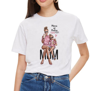 SexeMara Super maman T-shirt femmes mère amour imprimé blanc T-shirt Harajuku maman T-shirt Vogue hauts T-shirt Femme Vogue été