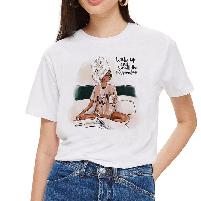 SexeMara Super maman T-shirt femmes mère amour imprimé blanc T-shirt Harajuku maman T-shirt Vogue hauts T-shirt Femme Vogue été