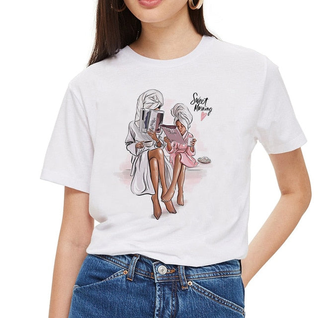 SexeMara Super maman T-shirt femmes mère amour imprimé blanc T-shirt Harajuku maman T-shirt Vogue hauts T-shirt Femme Vogue été