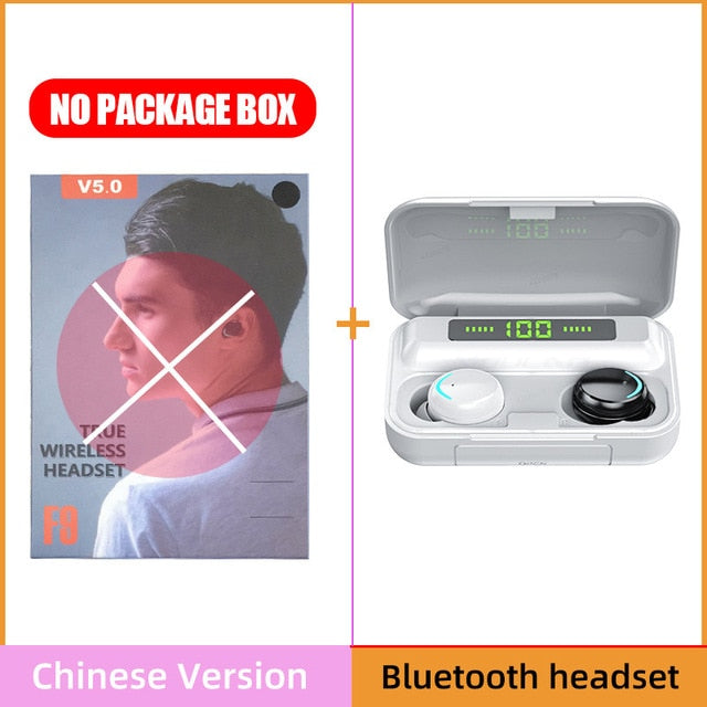 H&A Bluetooth V5.0 Earphones Wireless Headphones With Microphone Sports Waterproof Headsets 2200mAh Charging Box For iOS Android
