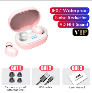 Wireless Bluetooth Headphone With Microphone LED Power Display TWS Bluetooth Earphone 9D Stereo Touch Control Headsets Headphone