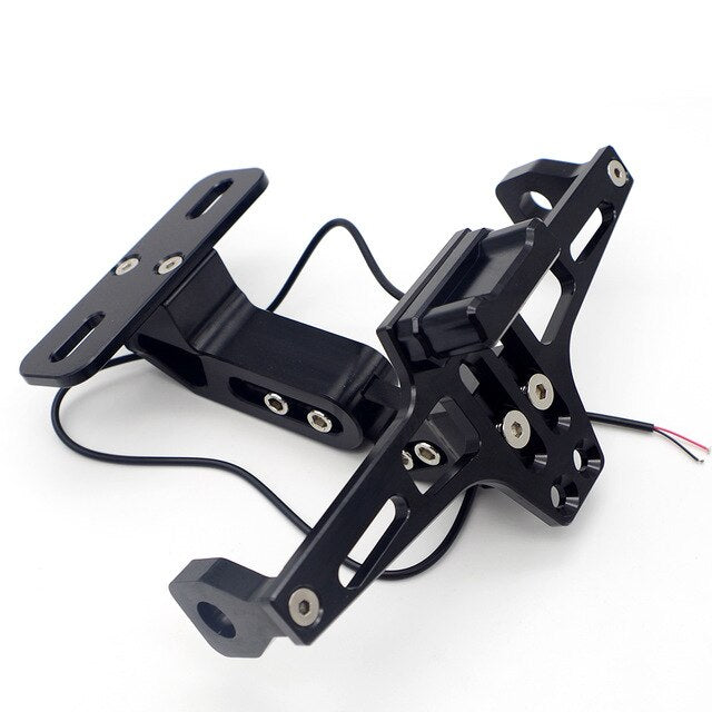 Universal LED Light License Plate Frame Motorcycle Plate License Bracket FOR pulsar ns200 tnt300 xt600 c650gt forza plate holder