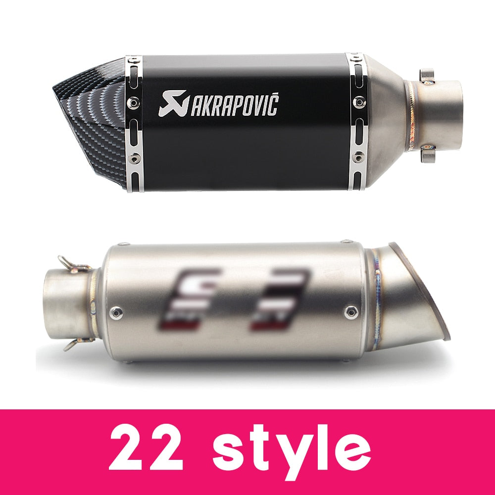 51mm/60mm Akrapovic motorcycle pipe exhaust with DB killer Carbon Fiber Exhaust Pipe FOR pulsar ns200 tnt300 xt600 c650gt forza